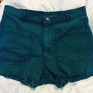 Turquoise High Waisted Shorts