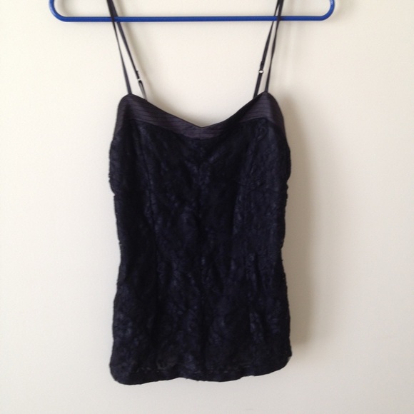 Black floral lace top from express (small) - Picture 1 of 3