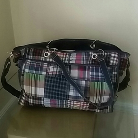 Sold !!!)Plaid Tote Bag Preowned - Picture 4 of 4