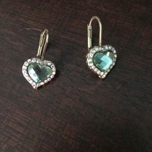 Blue heart earrings
