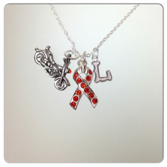 Swarovski Awareness Ribbon Necklace - Orange