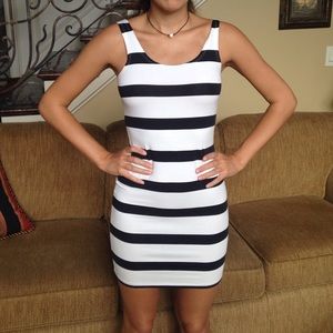 Black and white stripped dress.
