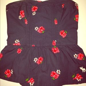 Floral strapless top