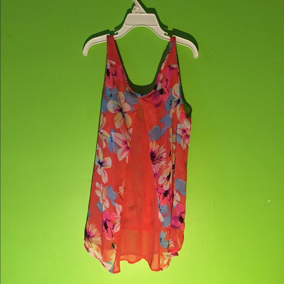 Floral sheer high-low tank top - Picture 2 of 3