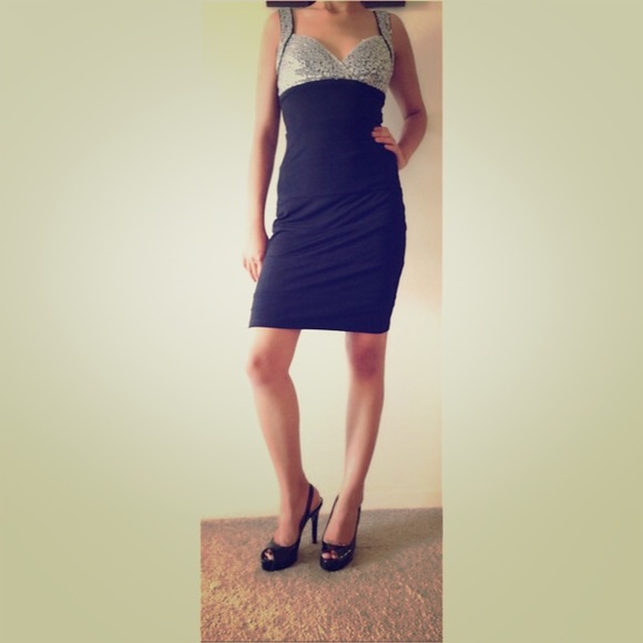 Dressy sequin black cocktail dress