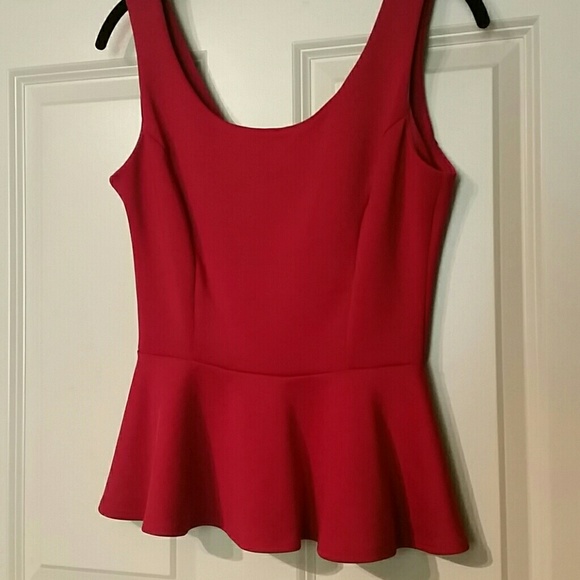 Red peplum top