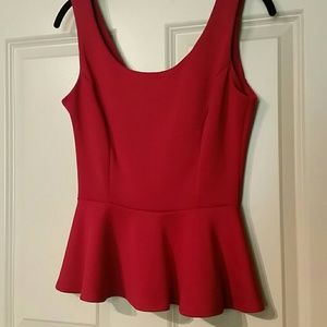 Red peplum top