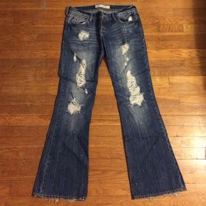 Hollister destroyed flare jeans