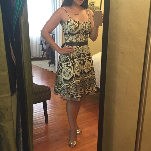 ALYN PAIGE New York brown cream dress 4 - Picture 4 of 4