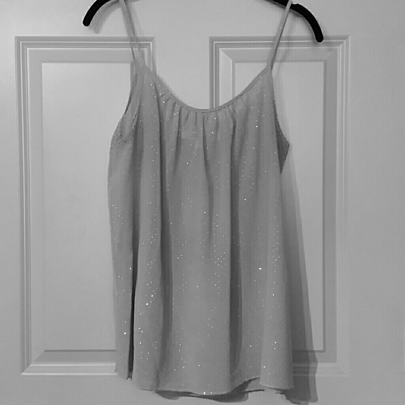 Grey and silver polka dot tank top