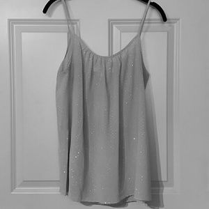 Grey and silver polka dot tank top
