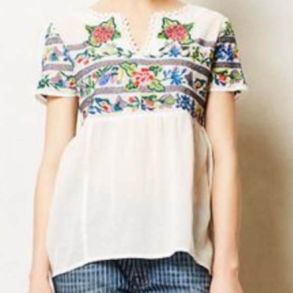 Anthro embroidered top - Picture 2 of 2