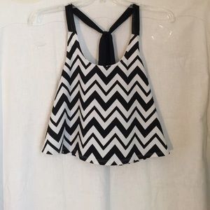 Sleeveless chevron tank! Adorable bow tied back!