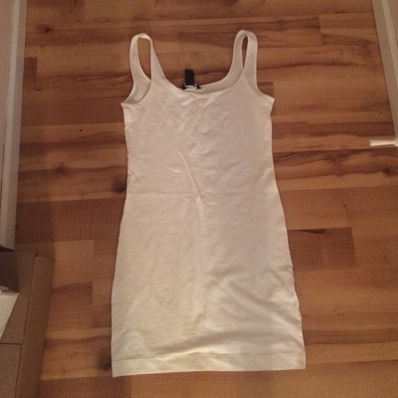 White, knit tank top dress