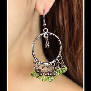 Green accented earrings