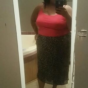 Sheer black skirt with specs of white and gray