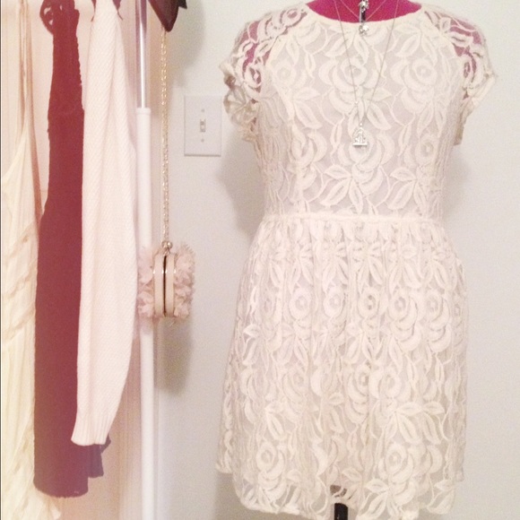 White Lace Skater Dress