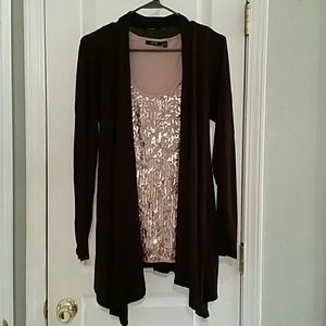 Long Maroo Burgundy Shirt w/Mauve Tank Top