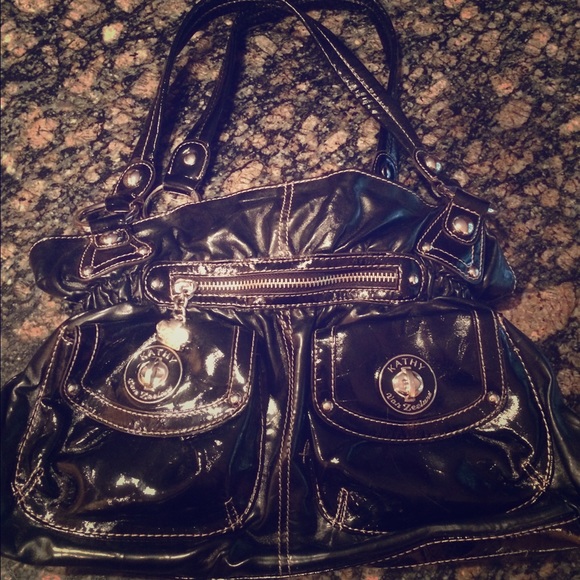 Patent leather shoulder bag