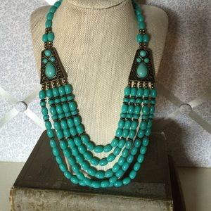 Turquoise gold necklace