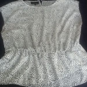 White and Black 18w peplum top