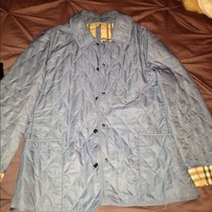 Blue Burberry spring coat