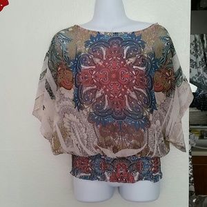 Sheer peasant style top
