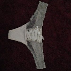 Sexy Lace-Up Lace and Silk Panties