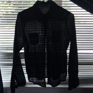Black sheer long sleeve blouse