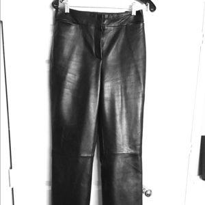 Lambskin Leather Pants, Black