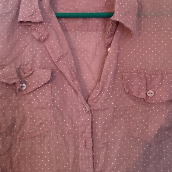 Pink polka dot button up blouse - Picture 2 of 2