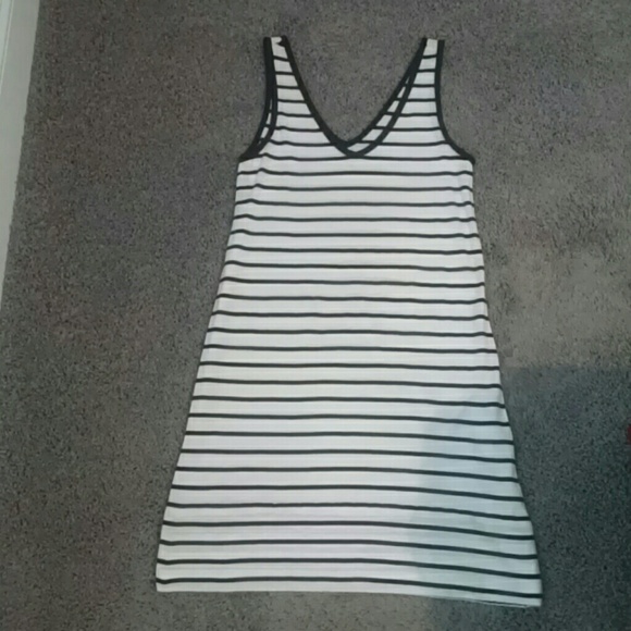 Black and white striped dress