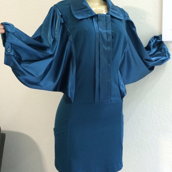 New Sharagaro - Blue satin dress