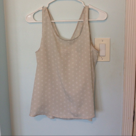 White polka dot top