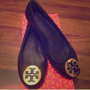 Tory Burch Reva Leather Ballerina Flats ⚫️