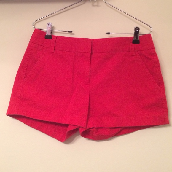 Red J.Crew chino shorts