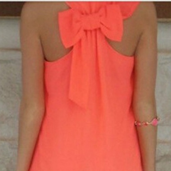📦SOLD📦 Orange Bow-Back Dress size Small - Picture 2 of 3