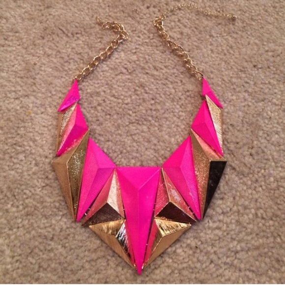 Bundle 2 pink necklaces yellow dress
