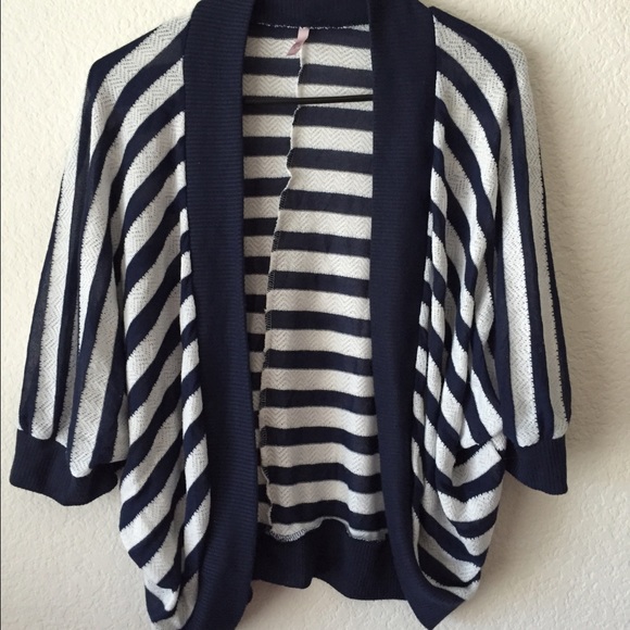 Navy/white striped light weight cover