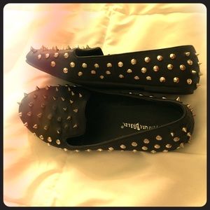 Studded Black Flats