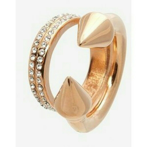 Edgy Vita Fede Titan Double Crystal Band Sz 6