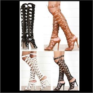 Gladiator Heel Sandal Boots. New in box.