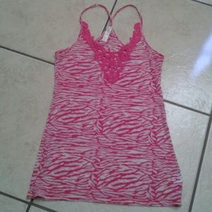 Pink  and white zebra print
