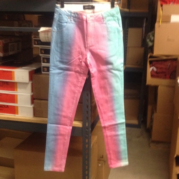 Mink pink rainbow jeans