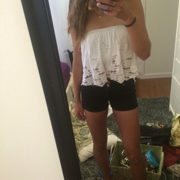 High Waisted Black Jean Shorts