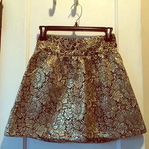 Black & Gold Floral Skirt