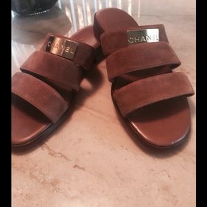 Authentic CHANEL Suede Slides💋