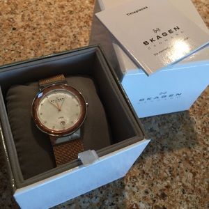 Rose Gold mesh bracelet Skagen watch
