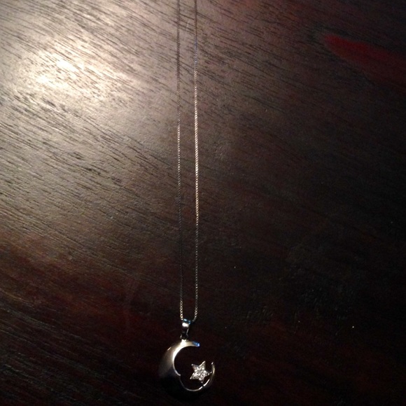 Silver Moon & Star Necklace - Picture 2 of 4