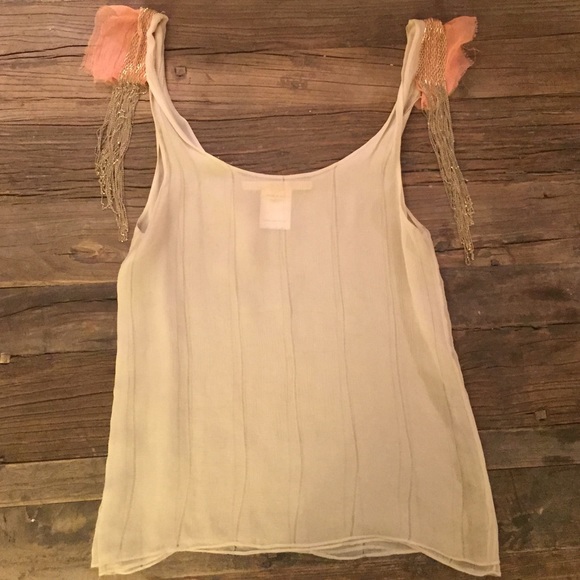 Stella McCartney Raw Silk Grey-Beige Top